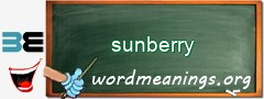 WordMeaning blackboard for sunberry